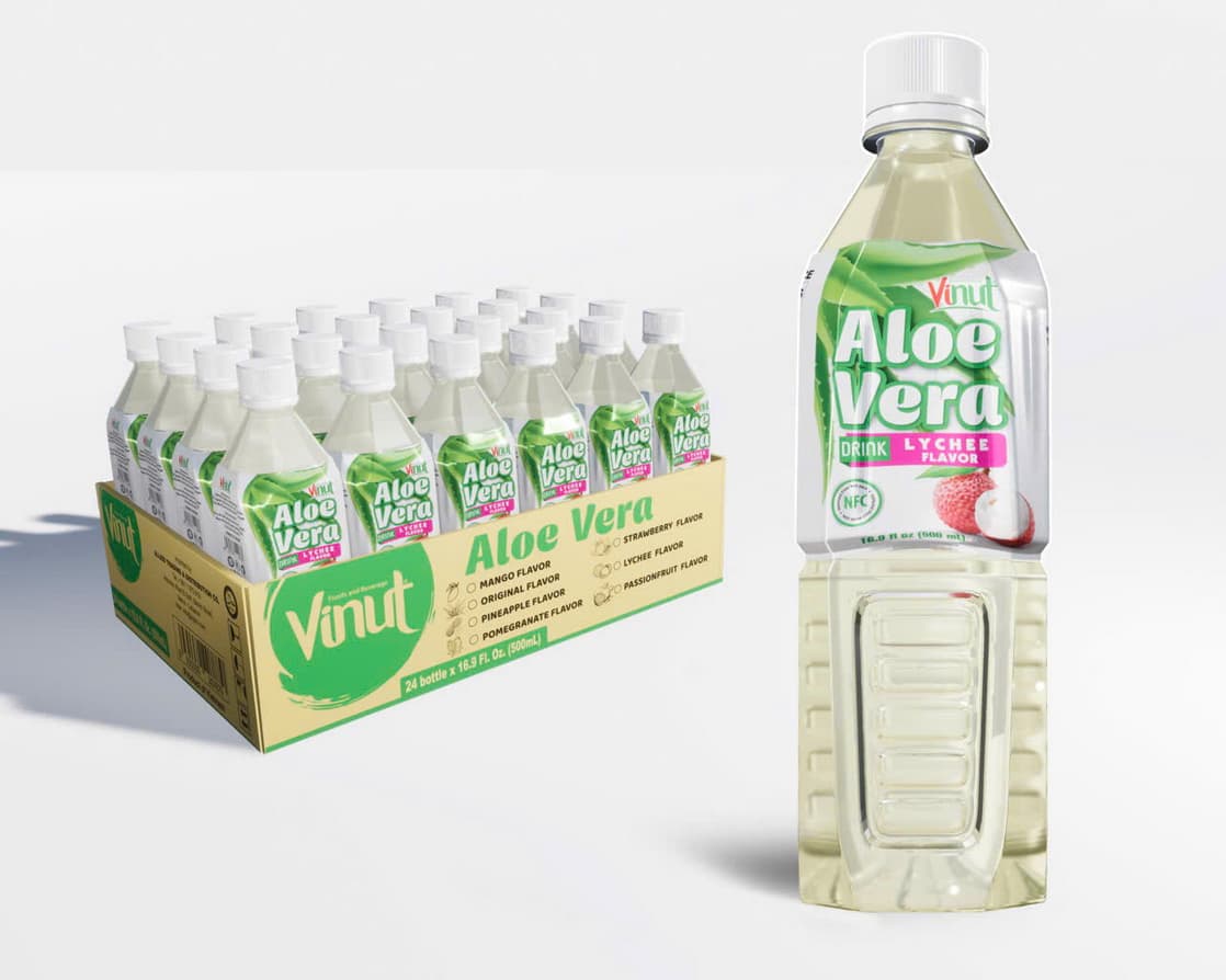 VINUT Ρόφημα Αλόης Βέρα με γεύση Λίτσι 500ml