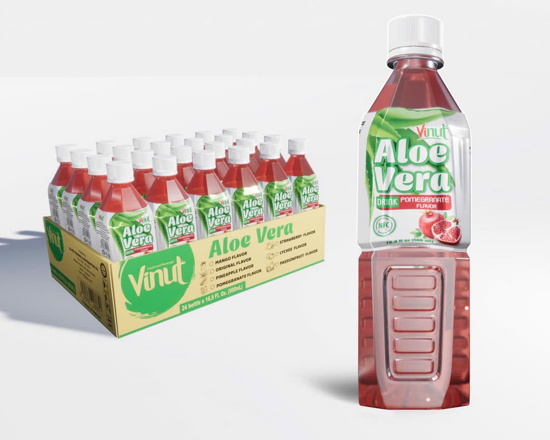 VINUT Ρόφημα Αλόης Βέρα με γεύση Ρόδι 500ml
