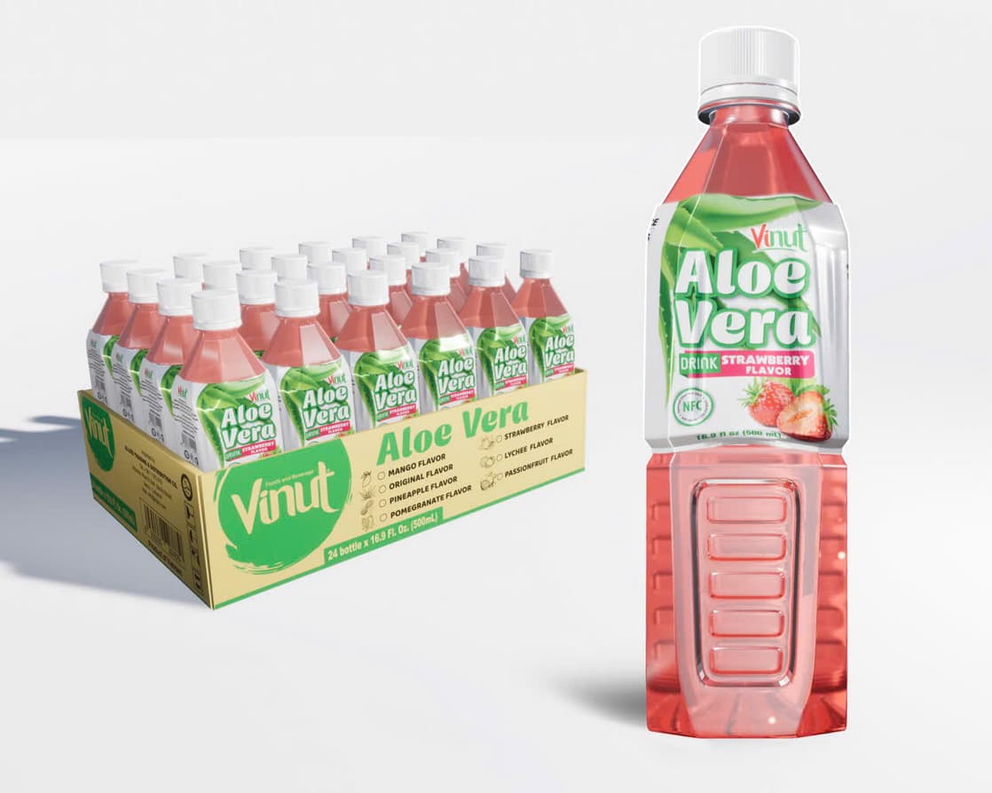 VINUT Ρόφημα Αλόης Βέρα με γεύση Φράουλα 500ml