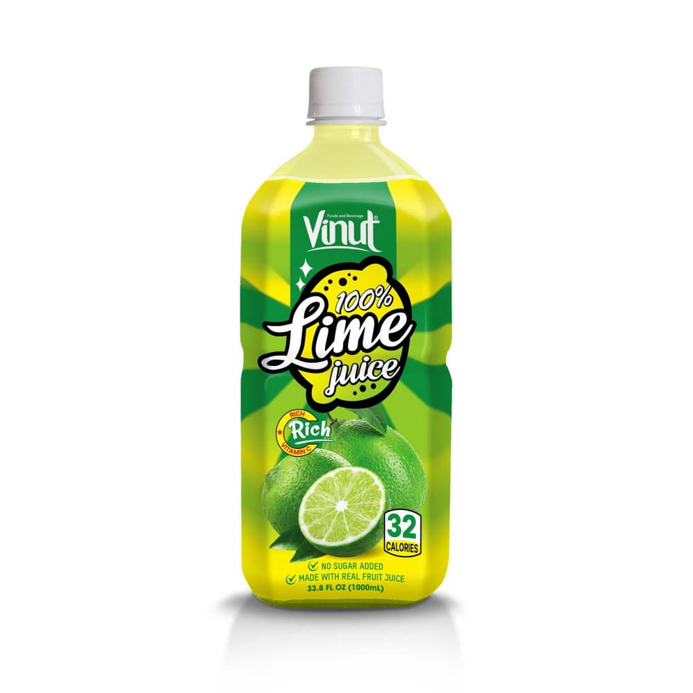 VINUT 100% Χυμός Λάιμ, Χωρίς Προσθήκη Ζάχαρης, 33.8 fl oz (1,000 mL) PET Μπουκάλι