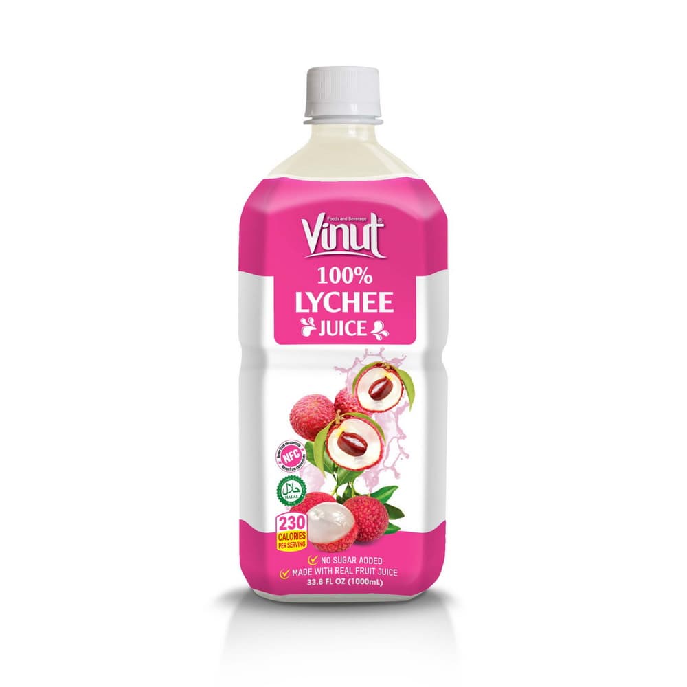 VINUT 100% Χυμός Λίτσι, Χωρίς Προσθήκη Ζάχαρης, 33.8 fl oz (1,000 mL) PET Μπουκάλι