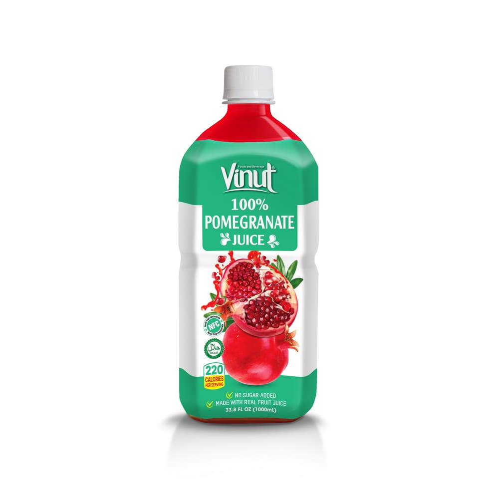 VINUT 100% Χυμός Ρόδι, Χωρίς Προσθήκη Ζάχαρης, 33.8 fl oz (1.000 mL) Μπουκάλι PET