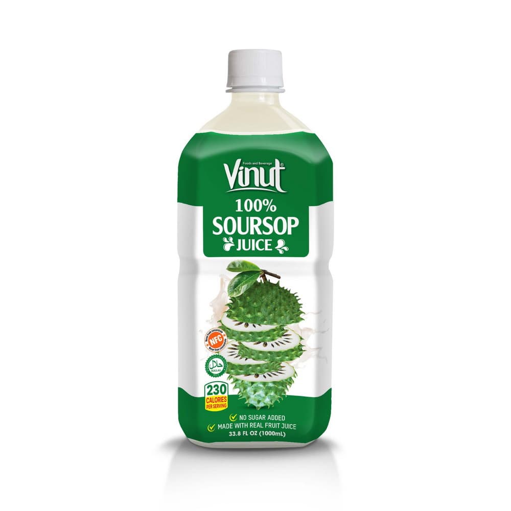 VINUT 100% Χυμός Soursop, Χωρίς Προσθήκη Ζάχαρης, 33.8 fl oz (1.000 mL) Μπουκάλι PET