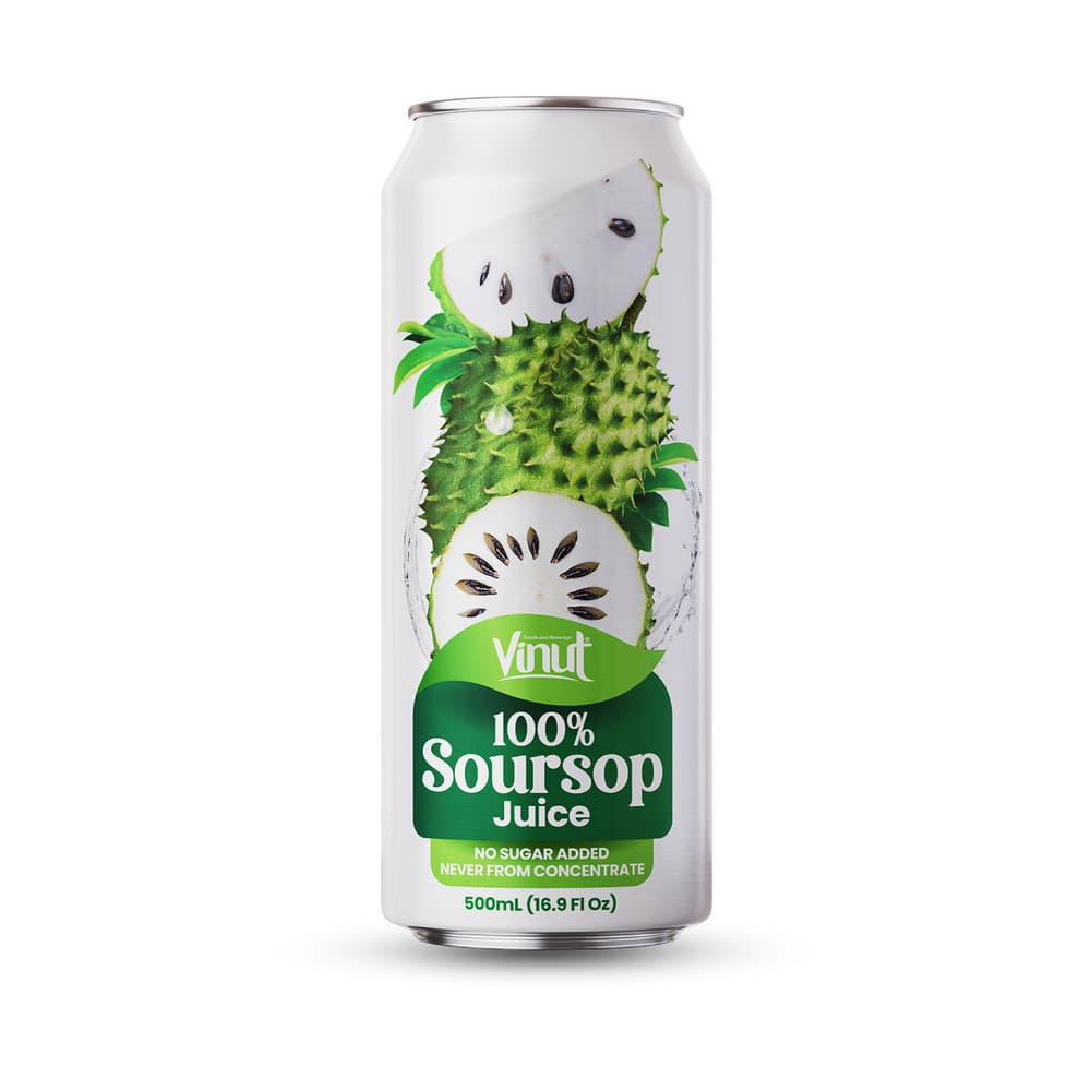 VINUT 100% Χυμός Soursop, Χωρίς Προσθήκη Ζάχαρης, Όχι από Συμπύκνωμα, Κουτί Slim 16.9 fl oz 500 mL