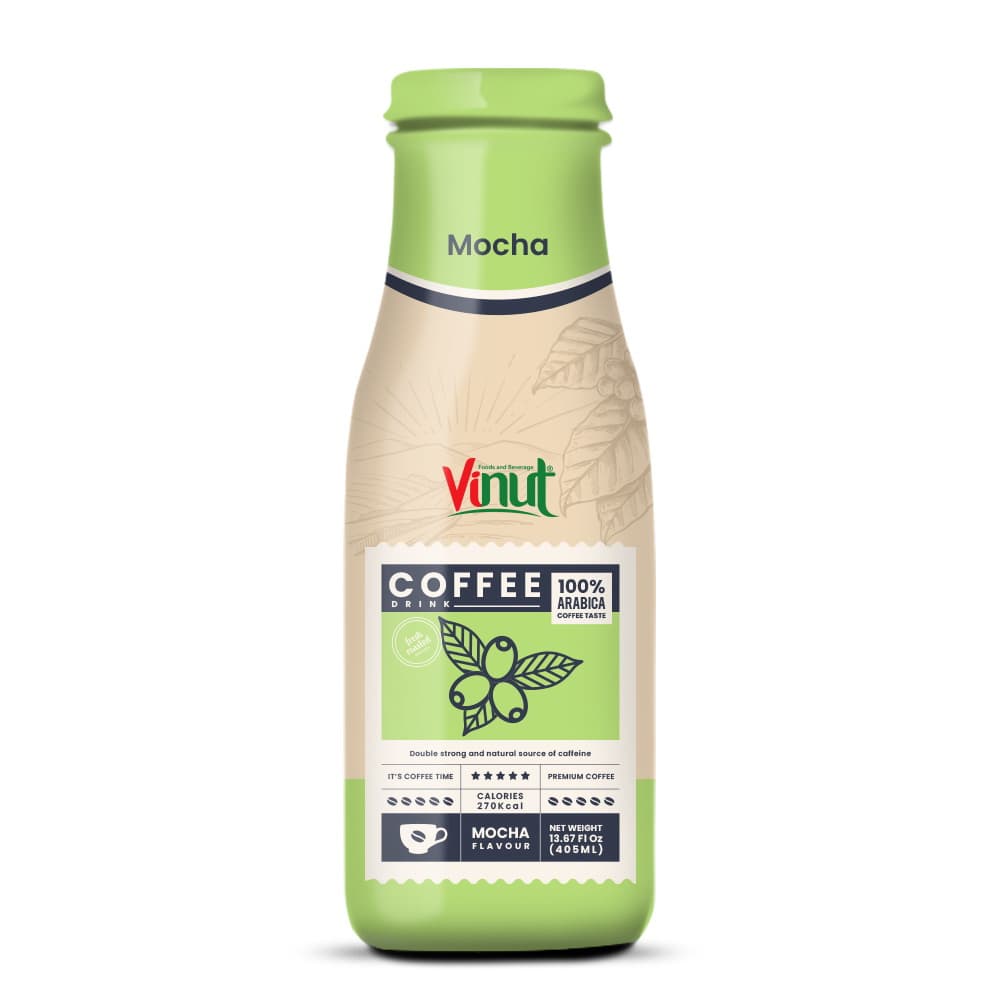 VINUT Ρόφημα Καφέ 100% Arabica, με Γεύση Mocha, Μπουκάλι, 13.87 fl oz 405 mL