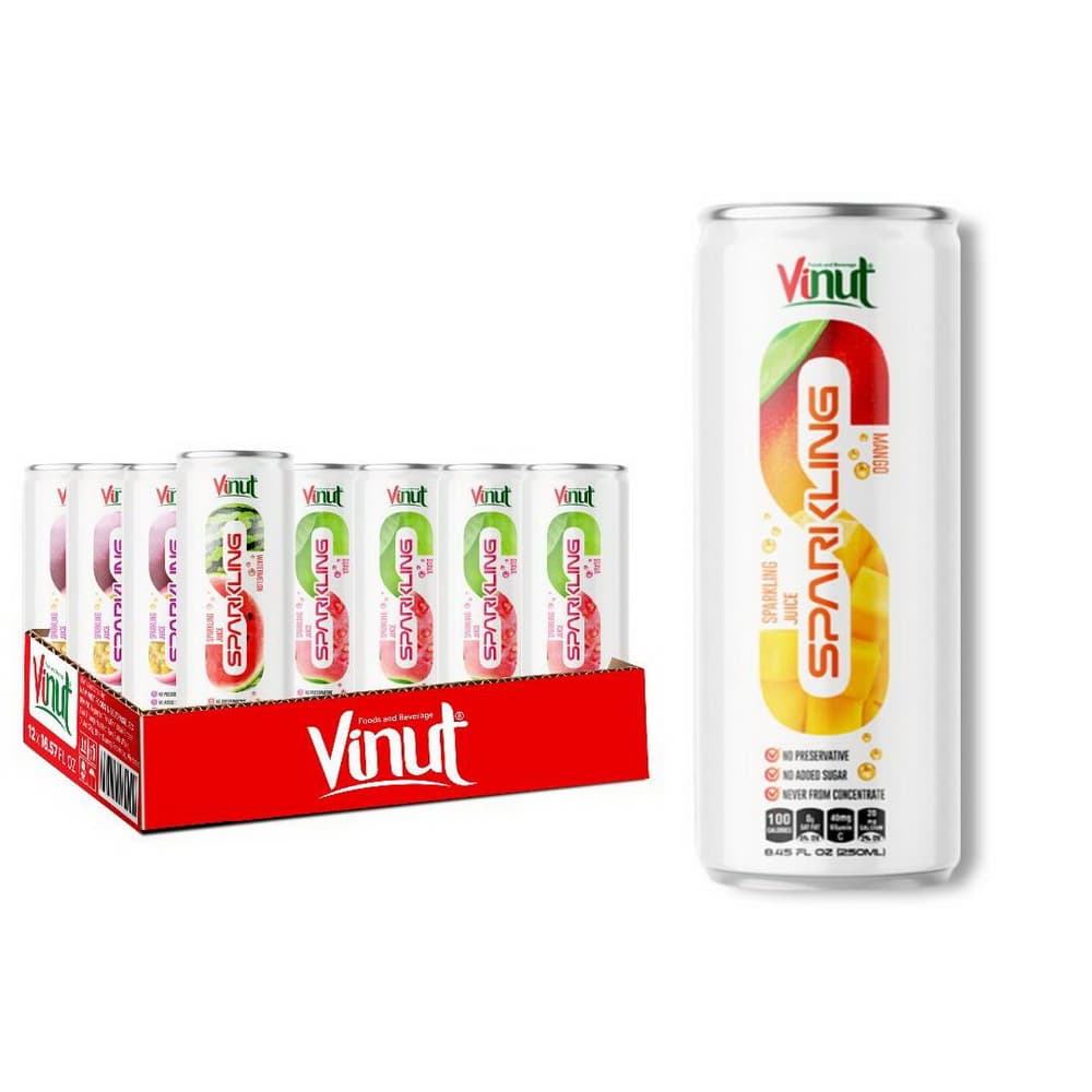 VINUT Αφρώδης Χυμός Μάνγκο, Χωρίς Πρόσθετη Ζάχαρη, Slim Can, 8.45 fl oz (250 mL)