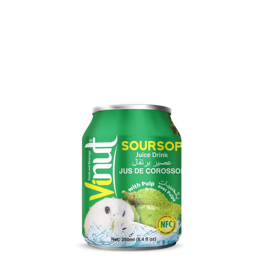 VINUT Χυμός Soursop με Πούλπα, 8.4 fl oz (250 mL) Can