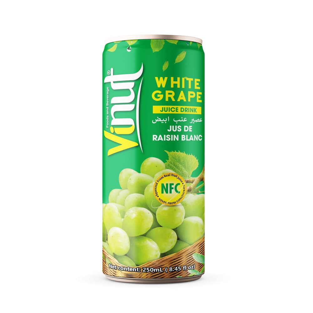 Vinut White Grape Juice Drink, NFC, Can, 8.45 fl oz 250 mL